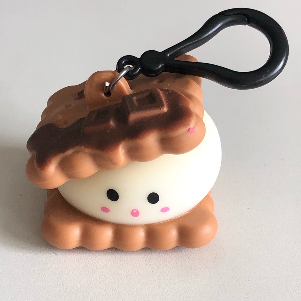 Brown & Cream Cookie Squishy Keychain - Kids Accessory